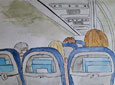 Im Flieger (Fineliner, Aquarell, 2022)